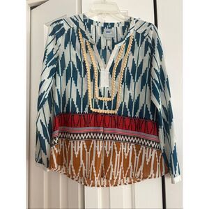 Maeve Chiffon Ilat Print Boho Top